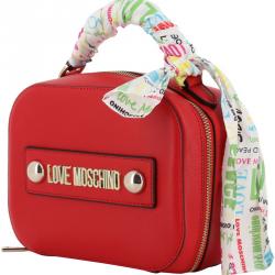 Love Moschino Red Faux Leather Scarf Crossbody bag