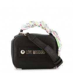 Pre Owned Love Moschino Black Faux Leather Scarf Crossbody Bag