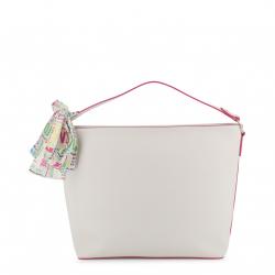 Pre Owned Love Moschino White Faux Leather Scarf Shoulder Bag