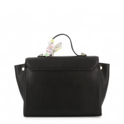 Pre Owned Love Moschino Black Faux Leather Scarf Top Handle Bag