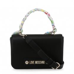 Pre Owned Love Moschino Black Faux Leather Scarf Shoulder Bag