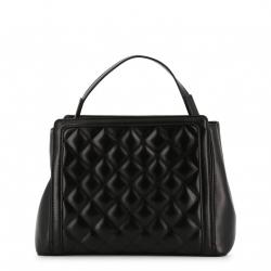 Pre Owned Love Moschino Black Quilted Faux Leather Top Handle Bag