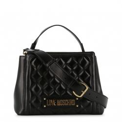 Pre Owned Love Moschino Black Quilted Faux Leather Top Handle Bag