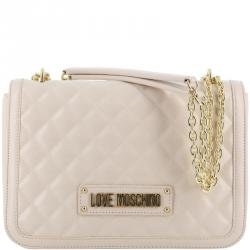 Love Moschino White Quilted Faux Leather Chain Shoulder Bag Moschino | TLC