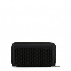 Pre Owned Love Moschino Black Faux Leather Zip Around Wallet