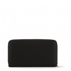 Pre Owned Love Moschino Black Faux Leather Love Zip Around Wallet