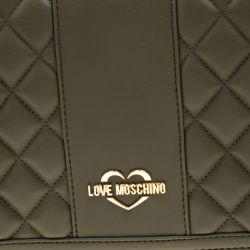 Pre Owned Love Moschino Green Quilted Faux Leather Shoulder Bag