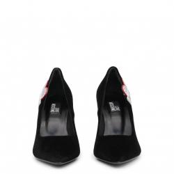 Pre Owned Love Moschino Black Velvet Pointed Toe Pumps Size 36
