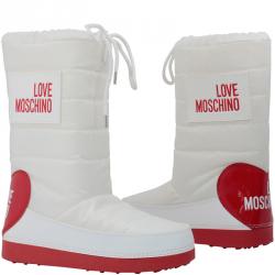 Pre Owned Love Moschino Two Tone Fabric Snow Boots Size 42
