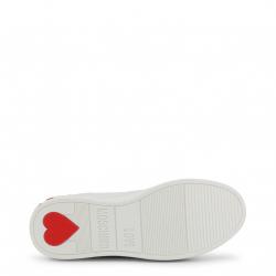 Pre Owned Love Moschino White Faux Leather Platform Sneakers Size 38