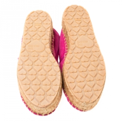 Pre Owned Love Moschino Pink Suede Platform Espadrilles Size 36