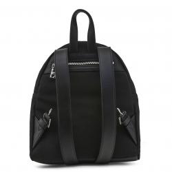 Pre Owned Love Moschino Black Canvas Logo Embroidered Backpack