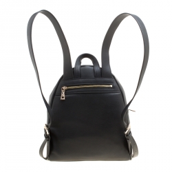 Pre Owned Love Moschino Black Leather Backpack