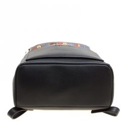 Pre Owned Love Moschino Black Leather Backpack