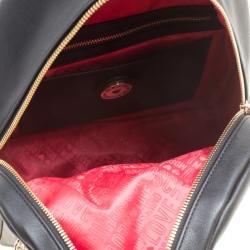 Pre Owned Love Moschino Black Leather Backpack