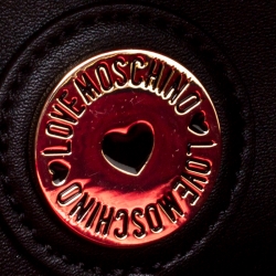 Pre Owned Love Moschino Black Leather Backpack
