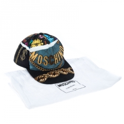 Moschino Multicolor Editorial Print Cap L