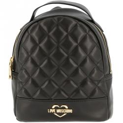 Pre Owned Love Moschino Black Quilted Leather Backpack