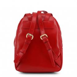 Pre Owned Love Moschino Red Quilted Faux Leather Chain Handle Backpack