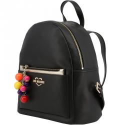 Pre Owned Love Moschino Black Faux Leather Backpack