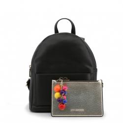 Pre Owned Love Moschino Black Faux Leather Backpack