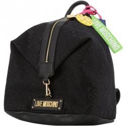 Pre Owned Love Moschino Black Signature Canvas Backpack