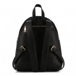 Pre Owned Love Moschino Black Faux Leather Chain Backpack Bag