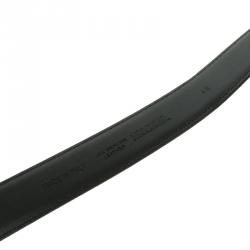 Pre Owned حزام موسكينو شعار جلد لامع أسود 115 سم