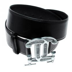 مملوكة مسبقًا حزام موسكينو C كلامب جلد أسود 75 سم