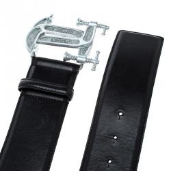 مملوكة مسبقًا حزام موسكينو C كلامب جلد أسود 75 سم