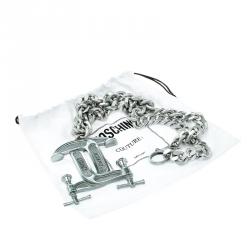 Pre Owned Moschino Capsule Silver Tone Chain Link Necklace