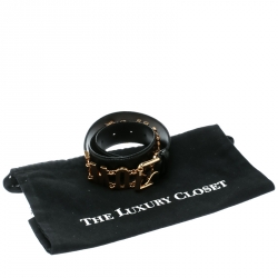 Pre Owned Moschino Black Leather Logo Chain Belt 100 CM