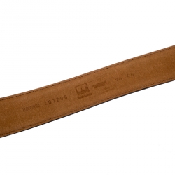 Pre Owned Moschino Black Redwall Leather Heart Buckle Belt 102CM