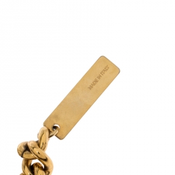 Pre Owned Moschino Black/Gold Leather and Chain Belt 105CM