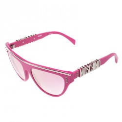 Pre Owned Moschino Hot Pink/ Pink & Peach Gradient Mirrored MOS002/S Cat Eye Sunglasses