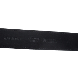 Pre Owned Moschino Black Leather Classic Logo Belt 85CM