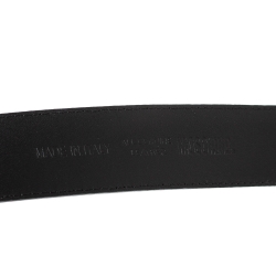 Pre Owned حزام موسكينو جلد أسود بالشعار 90 سم