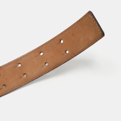 Pre Owned Moschino Black Leather Classic Logo Waist Belt 