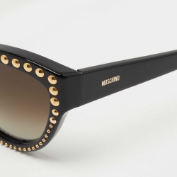 Pre Owned Moschino Black 30th Anniversary Special Edition Studded Cat Eye Sunglasses