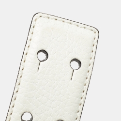 Moschino White Leather Classic Logo Waist Belt 