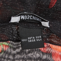 Moschino Larioseta Black Tomato/Cherry Printed Silk Scarf