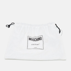 Pre Owned Moschino Black Leather Classic Logo Wait Belt Size 75CM