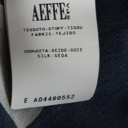 Pre Owned Moschino Navy Blue Silk Pearl Print Long Sleeve Dress M