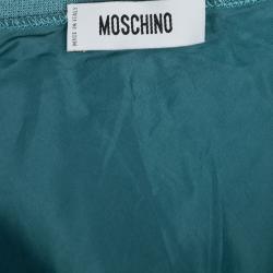 Pre Owned Moschino Blue Knit Wave Pattern Mini Skirt M