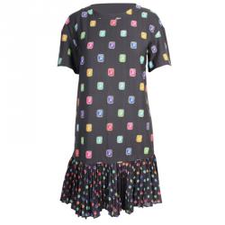 Moschino Black Jewel Print Drop Waist Dress M