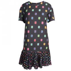 Moschino Black Jewel Print Drop Waist Dress M