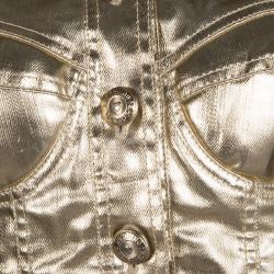 Pre Owned Moschino Couture Gold Sleeveless Crop Vest M