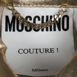 Pre Owned Moschino Couture Gold Sleeveless Crop Vest M