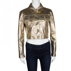Pre Owned Moschino Gold Long Sleeve Jacket S