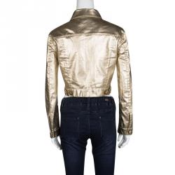 Pre Owned Moschino Gold Long Sleeve Jacket S
